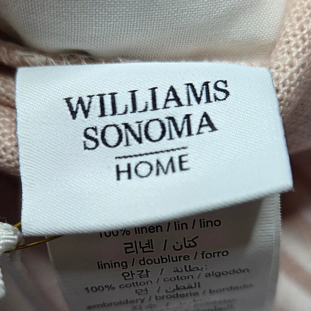 NWT Williams‎ Sonoma Textured Pillow Cover Neutral Pink Beige blush Striped